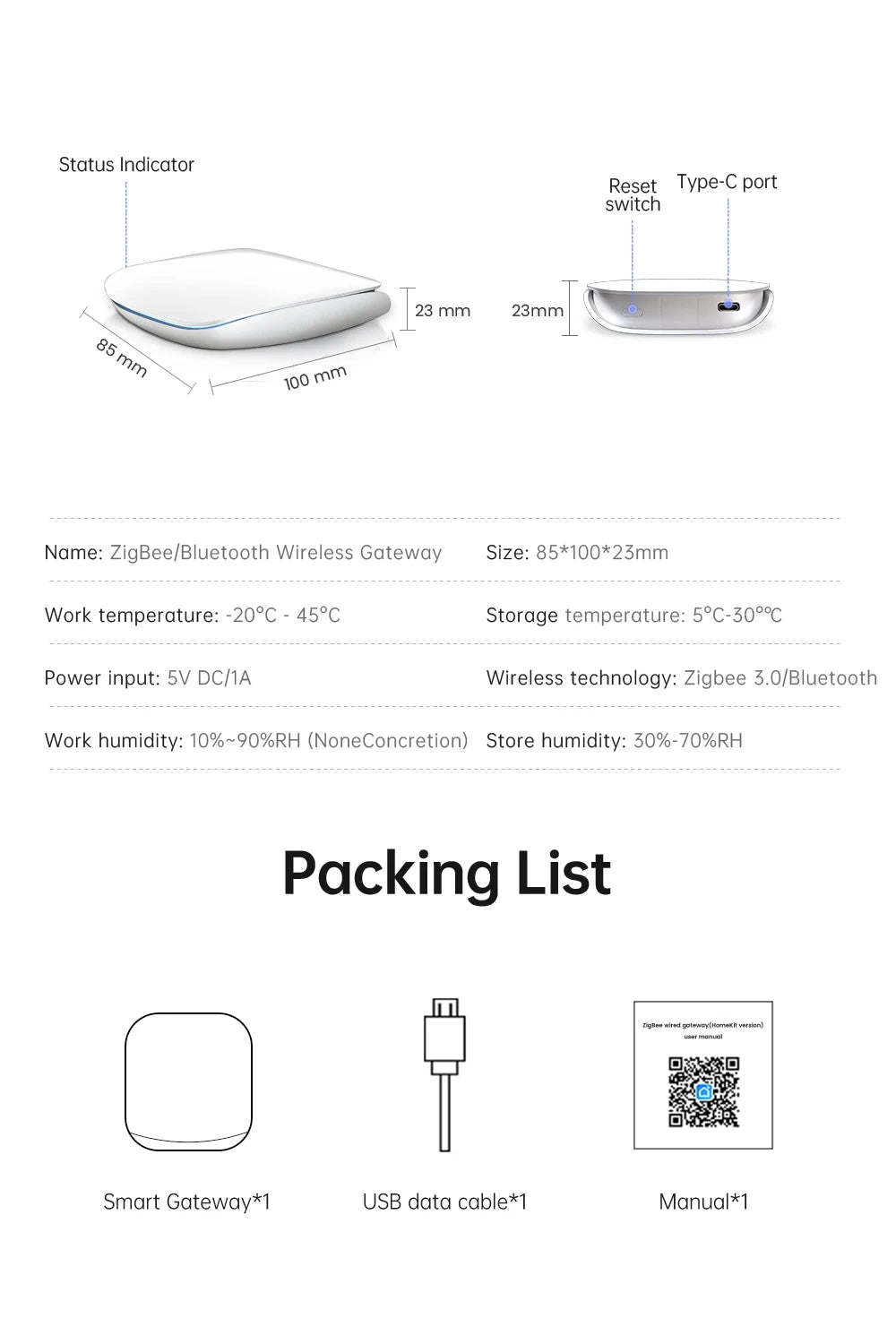 AVATTO Smart ZigBee Bluetooth Gateway Hub for Home Automation - Smarsty