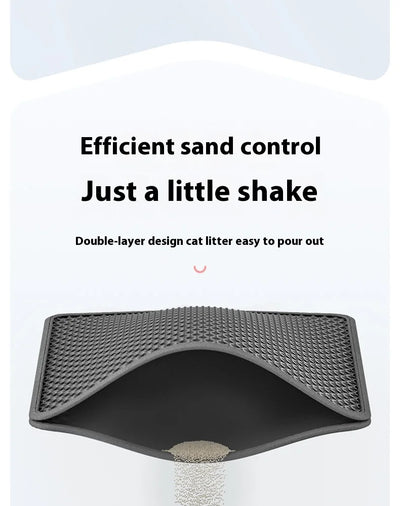 Large Waterproof Double Layer Cat Litter Mat Non-Slip Washable Pet Litter Box Mat Durable Sand Trapper Easy Clean Cat Toilet Mat