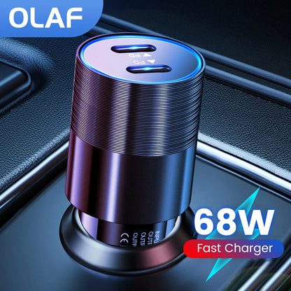 HeavyDuty USB Type C Car Charger PD Fast SixtyFiveW Output - Smarsty