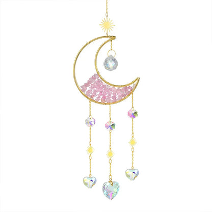 Gold Moon Crystal Suncatcher Wind Chime for Rainbow Effects - Smarsty