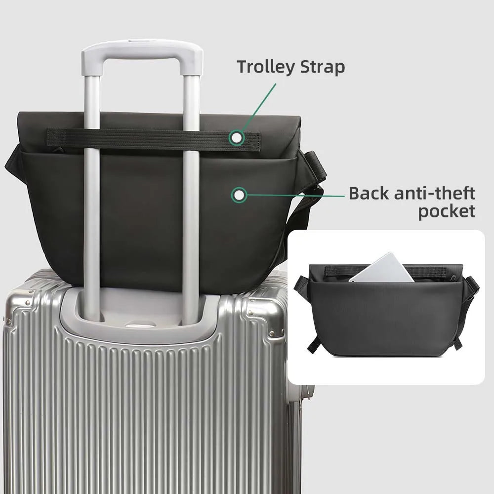 Water Resistant Messenger Bag For Men With Ipad Pocket - Smarsty