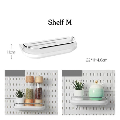 DIY Pegboard Accessories Kitchen Organization No Drill Hanging Shelf Storage Hooks Wall Organizer Crafts For Garage Room