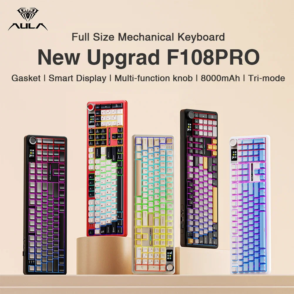 Wireless Gaming Keyboard With Macro Keys And TFT Display