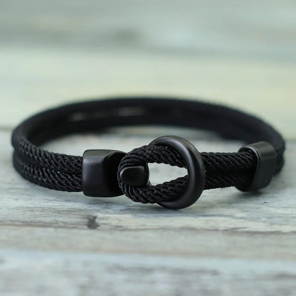 Men's Double Layer Survival Paracord Rope Bracelet Outdoor Camping - Smarsty