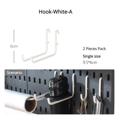 New DIY Pegboard Accessories Hanging Shelf Storage Hooks Wall Organizer No Punching Crafts Organization For Garage Kitchen Room by Smarsty