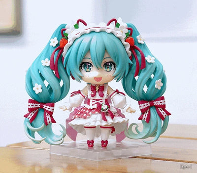 10cm #1939 Hatsune Miku Anime Figure 15th Anniversary Strawberry Miku Action Figure #1940 PVC Collection Model Doll Toys Gift - Smarsty