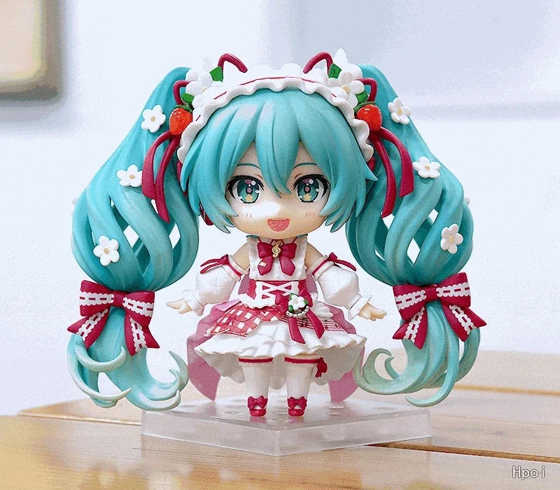 10cm #1939 Hatsune Miku Anime Figure 15th Anniversary Strawberry Miku Action Figure #1940 PVC Collection Model Doll Toys Gift - Smarsty