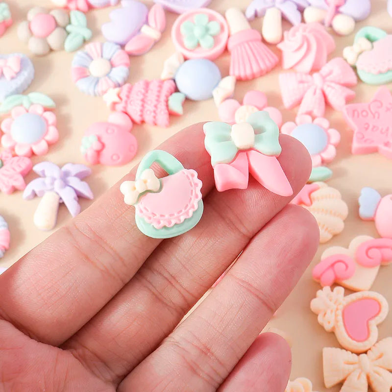 Kawaii Resin Flatback Pink Charms Pack For Diy Earrings - Smarsty
