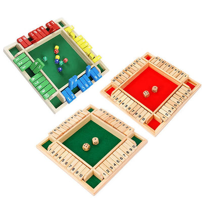 Wooden Dice Board Game Shut The Box for 4 Players Flaps & Dices Game Parent-children Interaction Family Entertainment - Smarsty