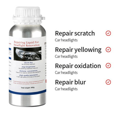 800ML Car Headlight Repair Fluid Headlight Polishing Restoration Polishing The Headlights - Smarsty