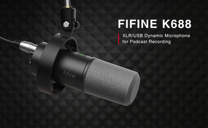 FIFINE USB XLR Microphone with Gain Control and Mute - Smarsty