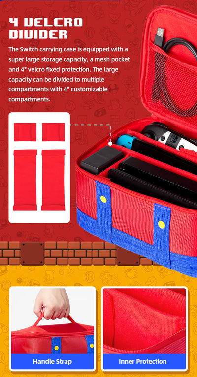 Large Protective Case for Nintendo Switch OLED Travel - Smarsty