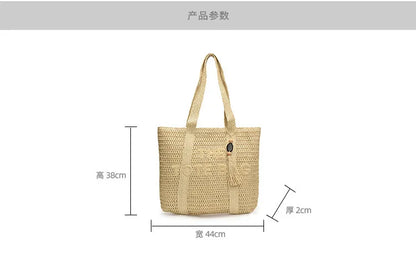 French Style Large Capacity Woven Straw Tote Bag For Women - Smarsty