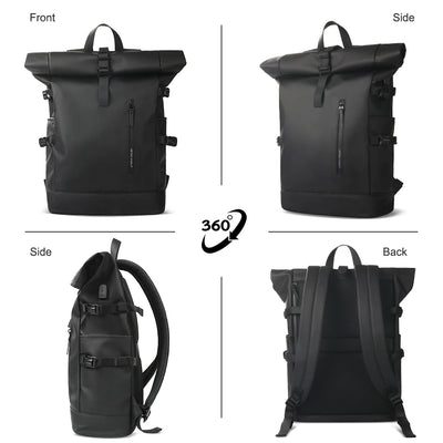 HK Expandable Travel Backpack Men Large Capacity Waterproof 15.6” Laptop Bag Hiking Rucksack Cycling Daypack Bag with USB Port - Smarsty