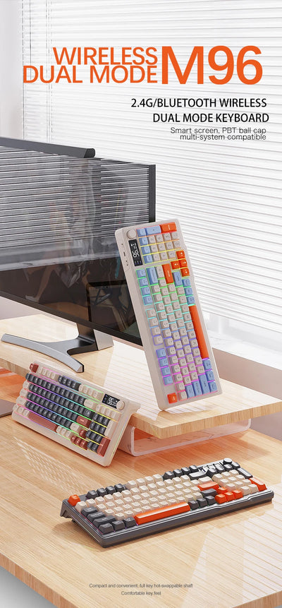 Wireless Keyboard With Screen Bluetooth Multi Device Linking - Smarsty