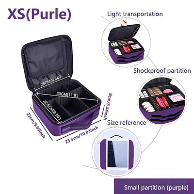 Large Capacity Travel Makeup Case Cosmetic Organizer - Smarsty