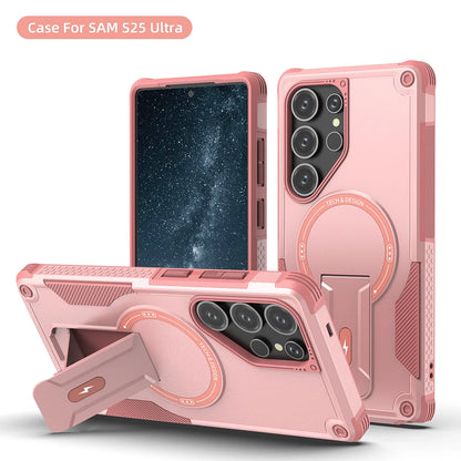 Magnetic Armor Case With Fold Stand And Wireless Charging - Smarsty