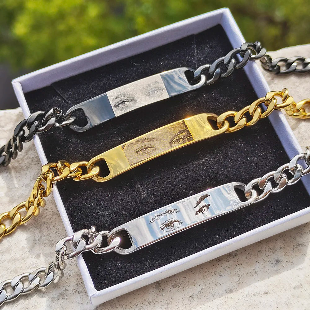 Personalized Stainless Steel Couple Photo Bracelet Gift - Smarsty