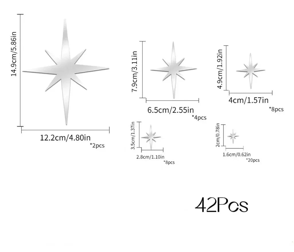 Star Mirror Wall Stickers for Stunning Home Decor - Smarsty