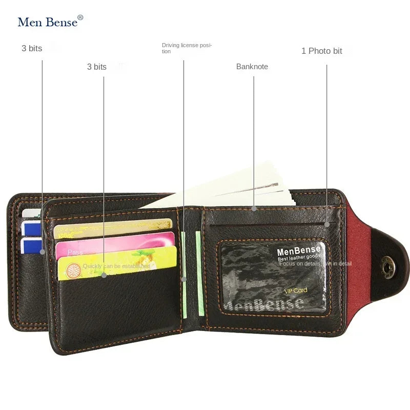 Men Short Bifold Faux Leather Masculina Billetera Credit ID Card Holder Wallet Billfold Purse Clutch Solid Hombre Business Slim - Smarsty