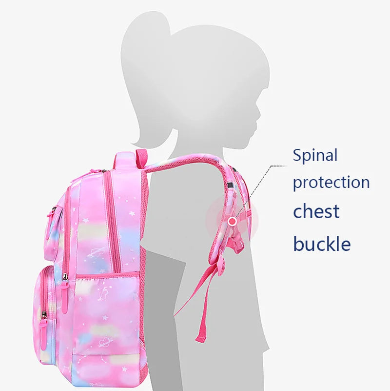 Pink Kids Backpack Waterproof Kawaii School Bag For Girls - Smarsty