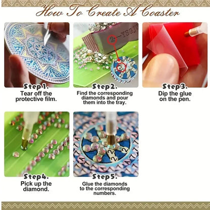 DIY Cats Diamond Painting Coasters Set for Drinks - Smarsty