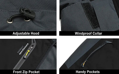 TRVLWEGO Camping Hiking Jacket Men Autumn Outdoor Sports Coats Climbing Trekking Windbreaker Travel Waterproof Jackets Black by Smarsty