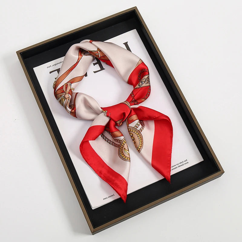 Luxury Square Silk Scarf for Women Stylish Satin Hijab Wrap - Smarsty