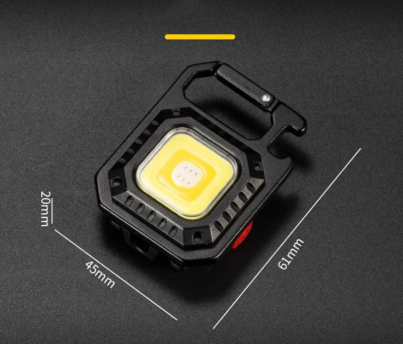 Mini LED Flashlight Magnetic COB Outdoor Camping Pocket Work Light 800 Lumens USB Rechargeable 7 Modes Spotlights - Smarsty