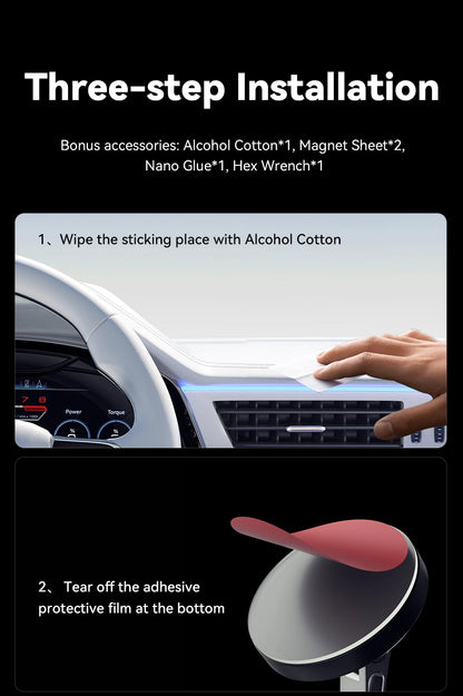 Magnetic MagSafe Wireless Car Charger Holder 15W Charging - Smarsty