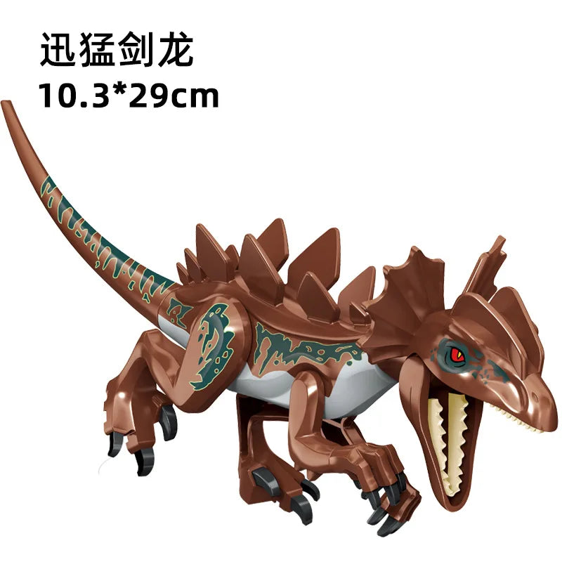 Jurassic World 3 Brutal Raptor Building Blocks Dinosaur Bricks Tyrannosaurus Indominus I-Rex Assemble Toy For Children by Smarsty