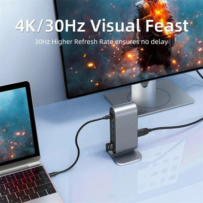 USB C Hub Docking Station Multiport 4K HDMI RJ45 VGA - Smarsty