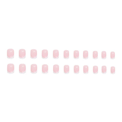 24 Square Short Fake Nails with Glue and File - Smarsty