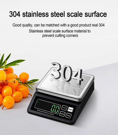 Rechargeable Kitchen Scale IP67 Fully Waterproof Home Kitchen Scale 0.1g/1g High Precision Electronic Balance 3kg/5kg/10kg/15kg by Smarsty