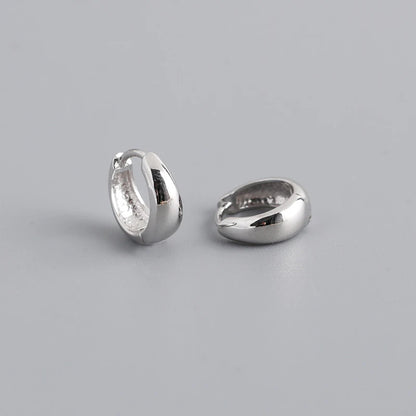 925 Sterling Silver Wide Gothic Huggies Hoop Earrings - Smarsty
