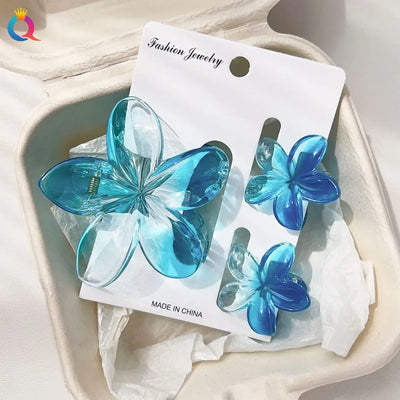 Hawaiian Flower Hair Claw Clips For Thin Hair Lightweight - Smarsty