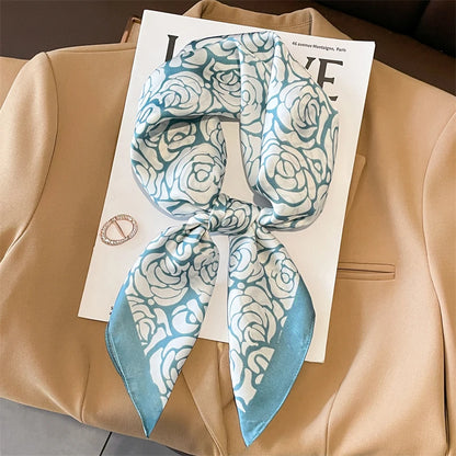 Silk Square Scarf for Women Sun Protection Luxury Shawl - Smarsty