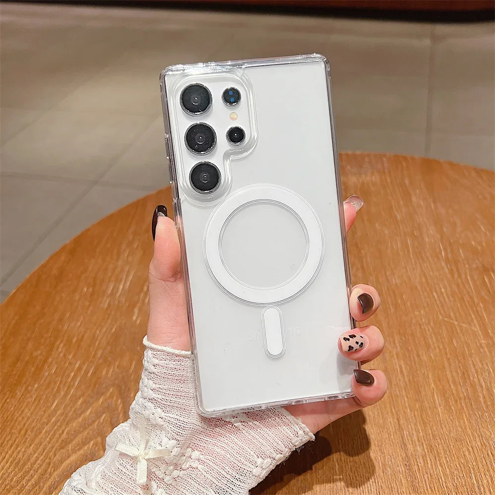 MagSafe Clear Acrylic Galaxy Phone Case Anti Fall Protection - Smarsty