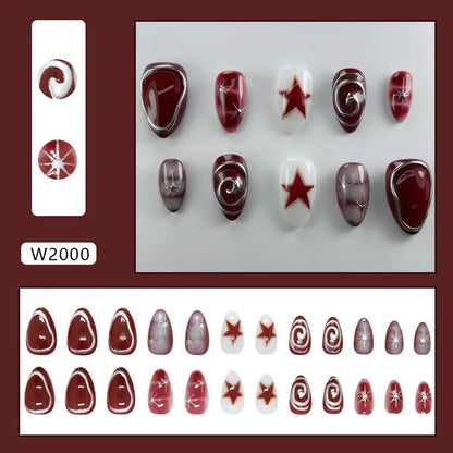 24pcs Flower Design Fake Nail Tips Full Cover - Smarsty