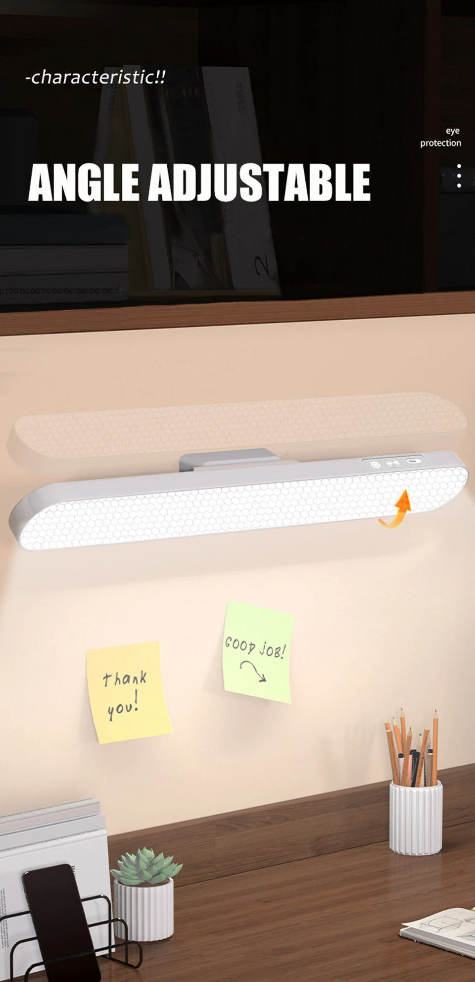 LED Desk Lamp with Magnetic Base and Dimmable Light - Smarsty