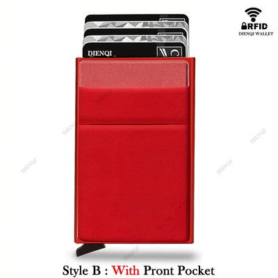 Rfid Credit Card Holder Men Thin Slim Mini Minimalist Wallets Luxury Metal Bank ID Cardholer Case Wallet for Men Carteras Choice - Smarsty