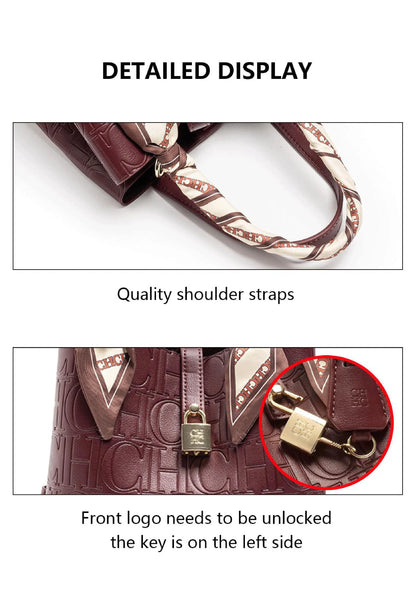 Large Capacity Handbag With Lock Design Luxury Crossbody - Smarsty
