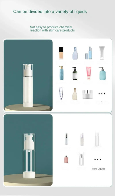 Clear Airless Cosmetic Cream Pump Bottle Travel Size Dispenser - Smarsty