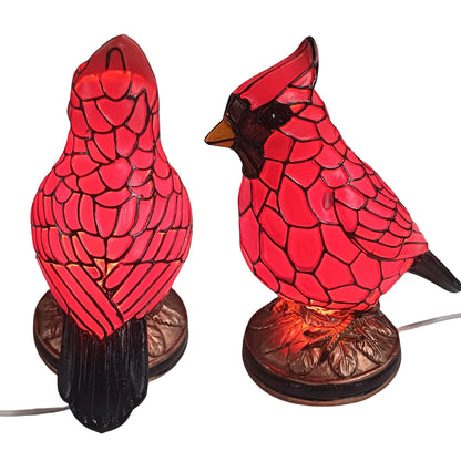 Christmas Bird Desk Lamp Resin Bird Lamps for Home Decor Art Decoration Tabletop Light with Soft Glow for Dormitory Offices Desk