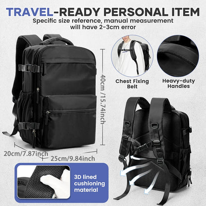 Men Vacuum Compression Backpack 15.6in Laptop Backpack Expand Hiking Vacuum Travel Backpack, Ryanair Backpack 40x20x25 Cabin Bag - Smarsty