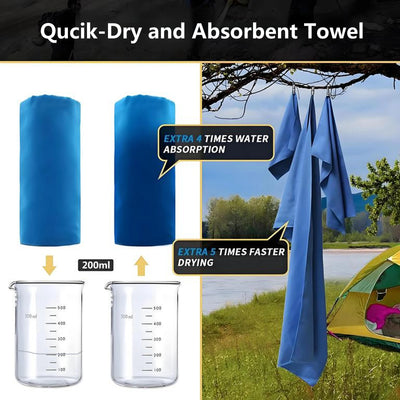 Quick-Drying Microfiber Camping Towel Super Absorbent Gym/Swimming Towel 40x80cm Lightweight Sports/Beach/ Travel Towels by Smarsty