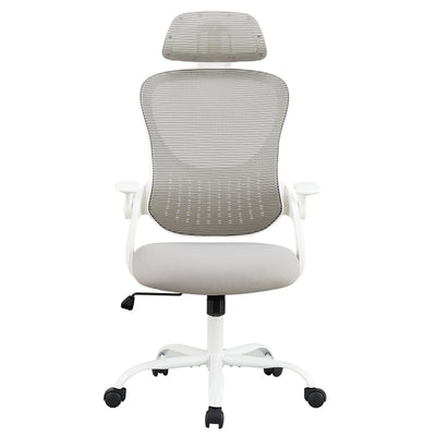 Mesh Ergonomic Office Computer Desk Chair Flip-up Arms Adjustable Headrests Comfortable Lumbar Support For Home Office - Smarsty