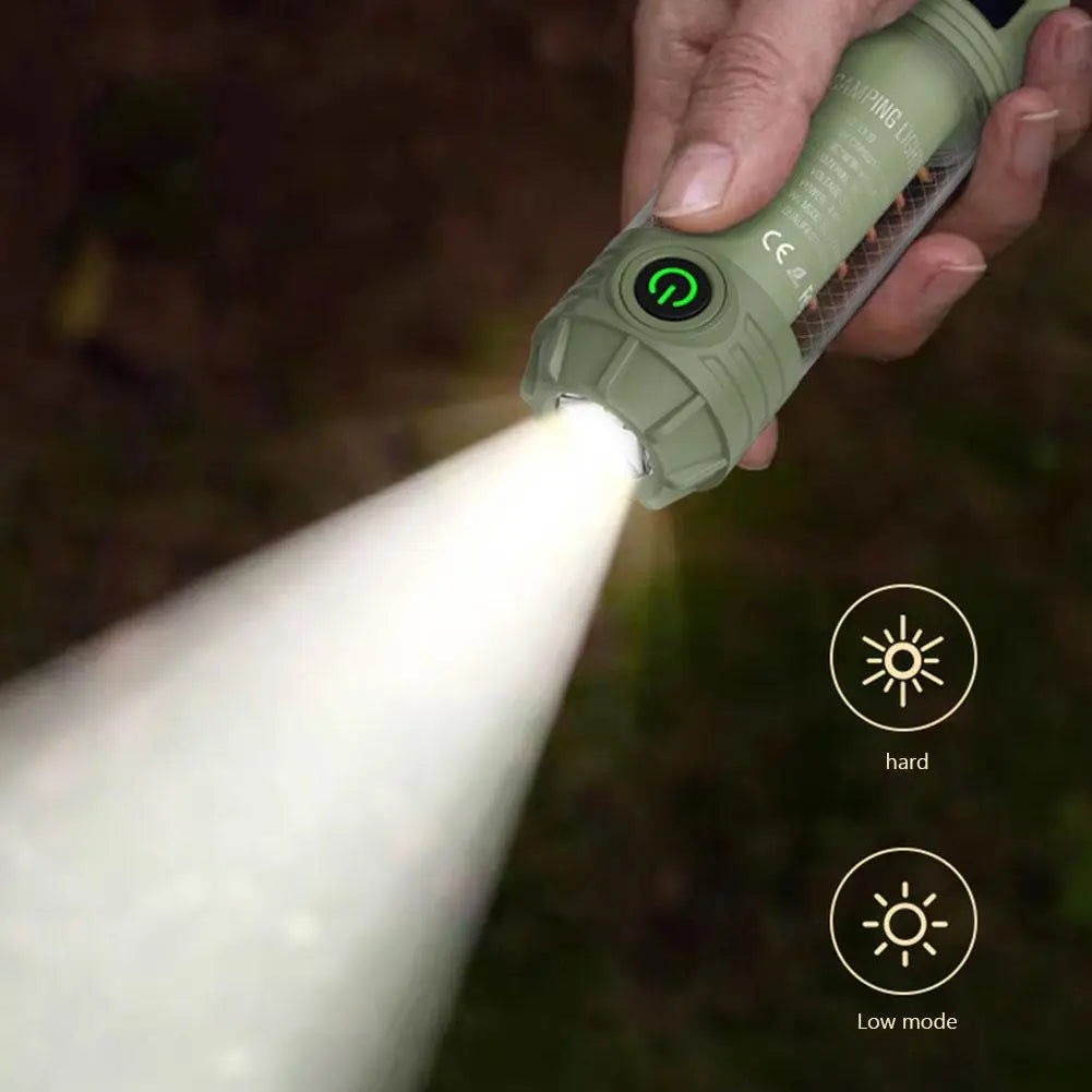1000LM Super Bright Outdoor Hiking Fishing Tent Lamp 1200mAh Rechargeable Dual Light Source Tent Light Outdoor Camping Lantern