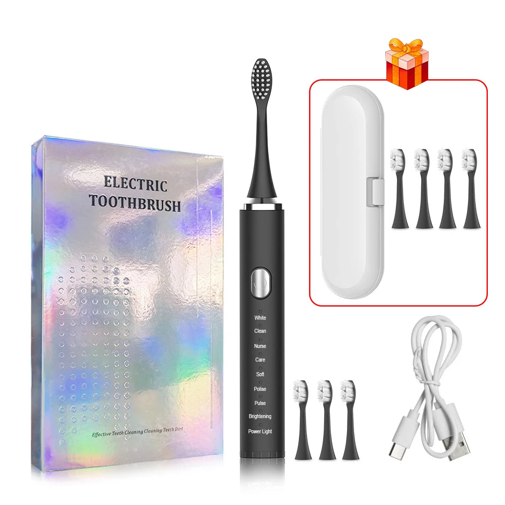 Electric Toothbrush With Sonic Vibration For Deep Cleaning - Smarsty