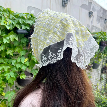 Sweet Flower Hair Scarf Headband Lightweight Summer - Smarsty